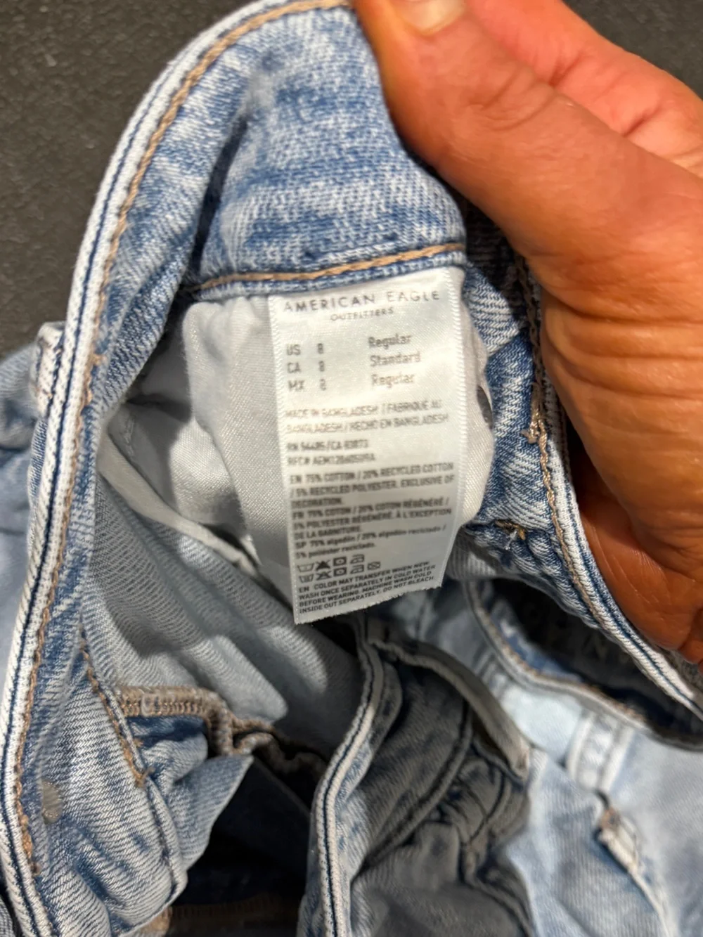 American Eagle Outfitters Light Blue Wide-Leg Jeans - Picture 6 of 6